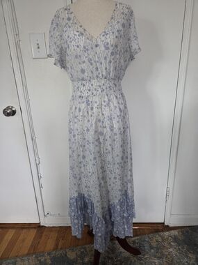 Club Monaco Light Blue Floral Maxi Dress